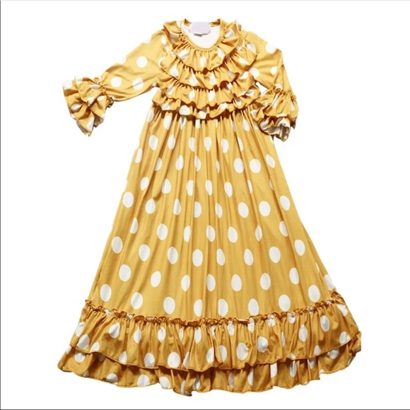 Finding Modest Other - NWT Girls Modest Ruffle Dot Dress